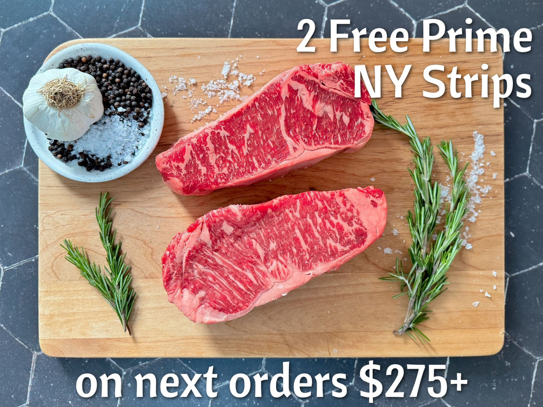 Two 12oz PRIME NY Strip Steaks - Bone-In