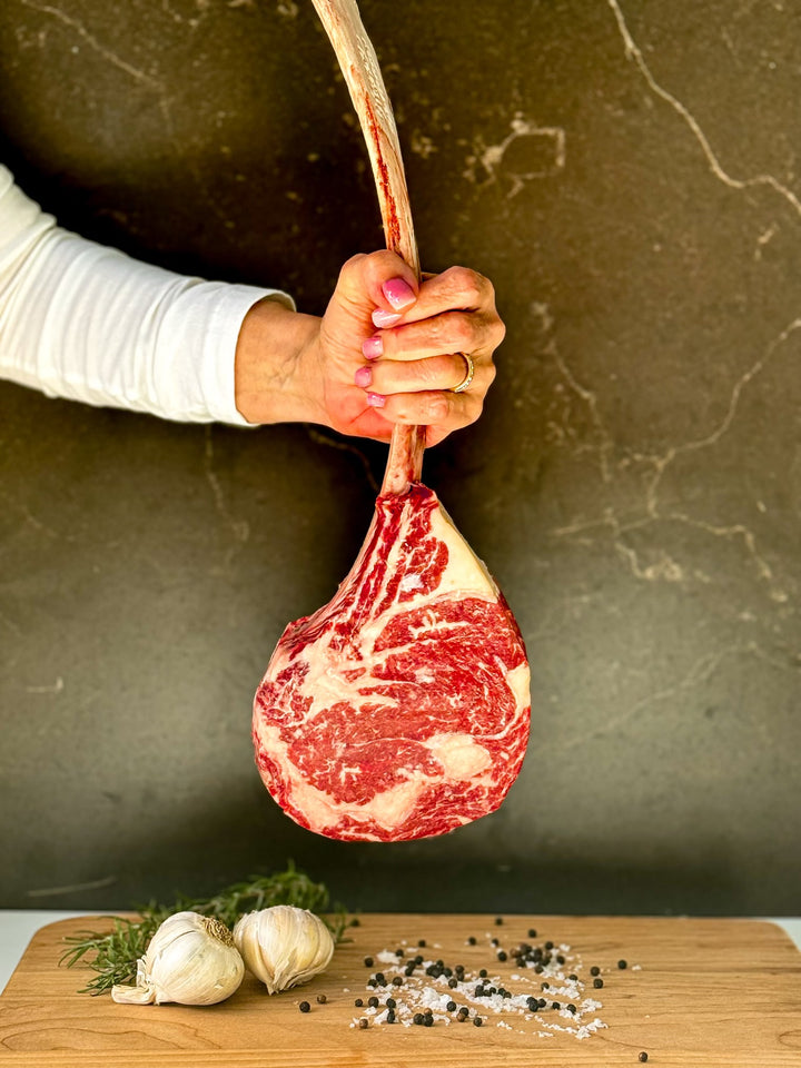 "Happy Holidays" Engraved Dry-Aged USDA Prime Black Angus Beef Tomahawk Steak, Center Cut, 40 oz