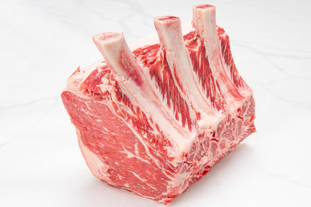 Fresh USDA Prime Beef Black Angus Standing Rib Roast, Frenched - PAT LAFRIEDA HOME DELIVERY