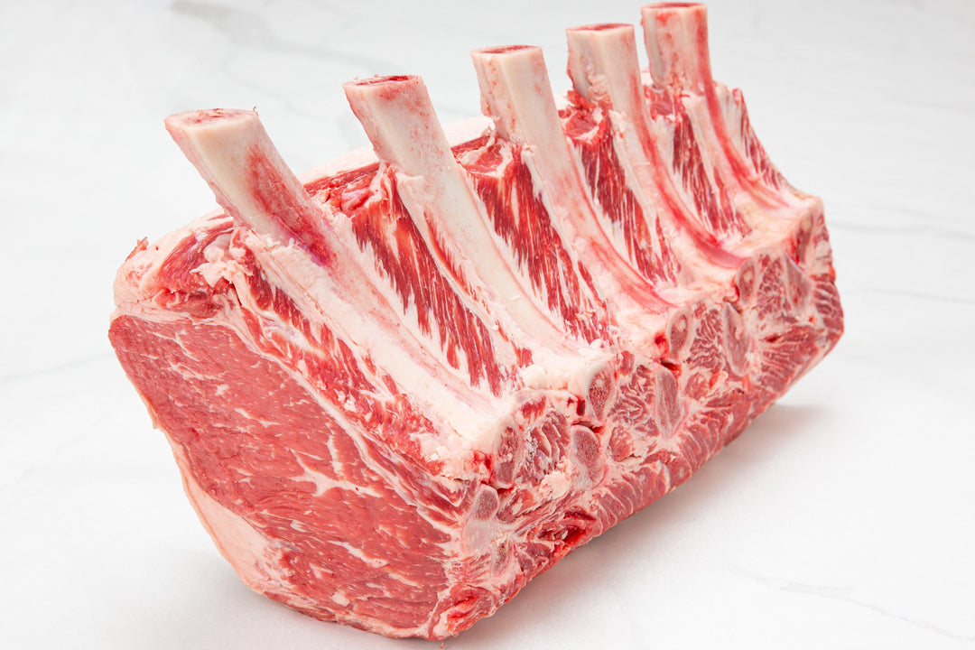 Fresh USDA Prime Beef Black Angus Standing Rib Roast, Frenched - PAT LAFRIEDA HOME DELIVERY
