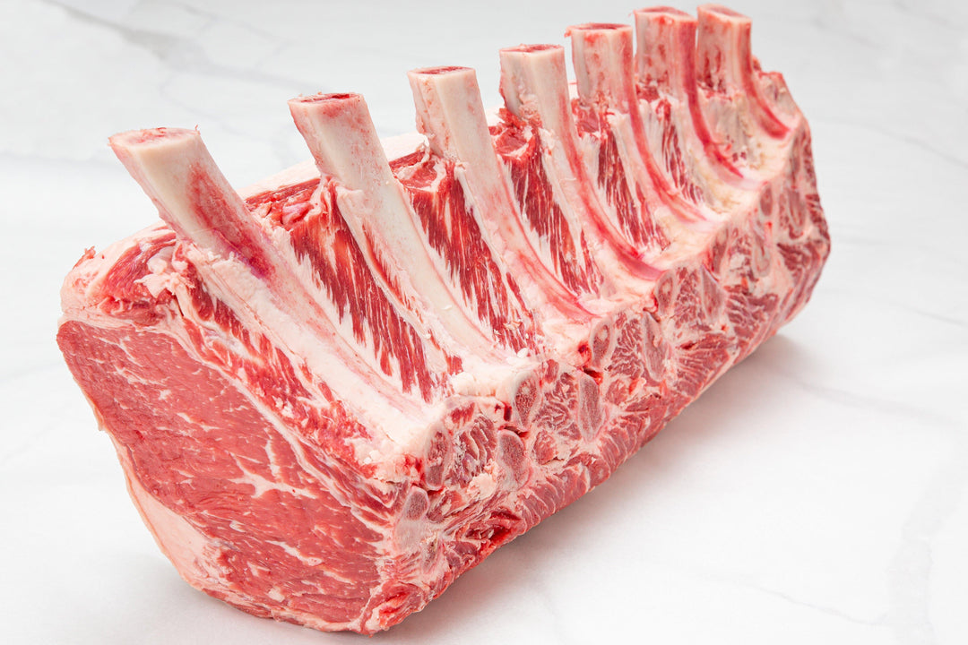Fresh USDA Prime Beef Black Angus Standing Rib Roast, Frenched - PAT LAFRIEDA HOME DELIVERY