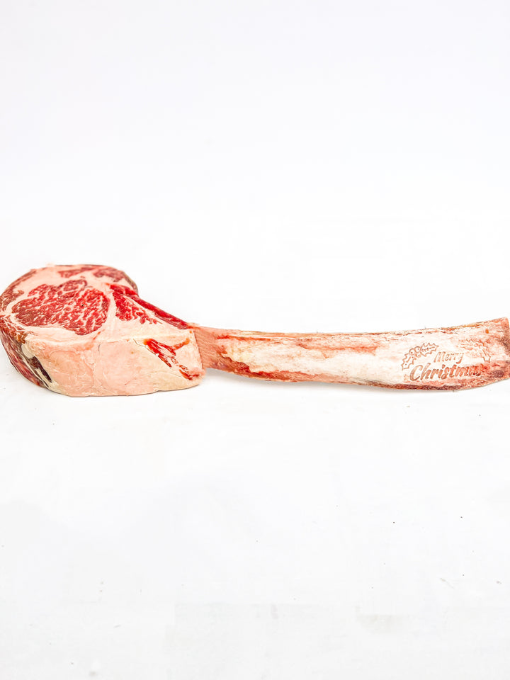 "Merry Christmas" Engraved Dry-Aged Tomahawk Steak