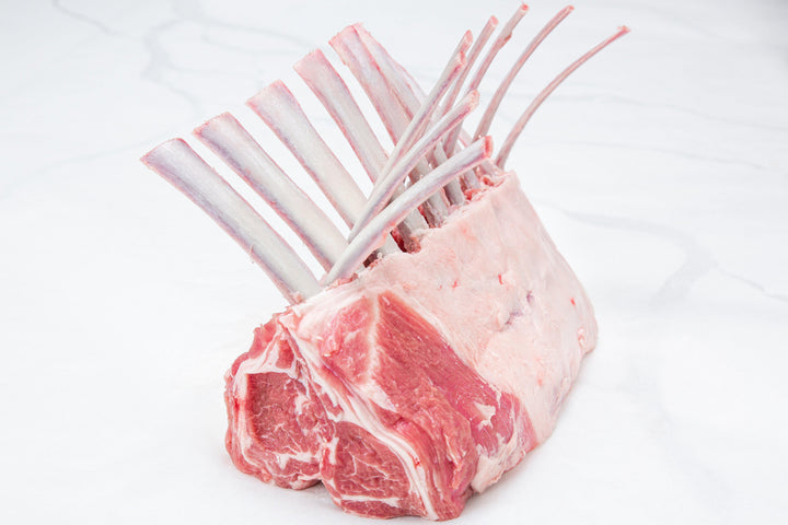 Fresh Australian Rack of Lamb, Frenched, 8 ribs (28 - 30 oz) - PAT LAFRIEDA HOME DELIVERY