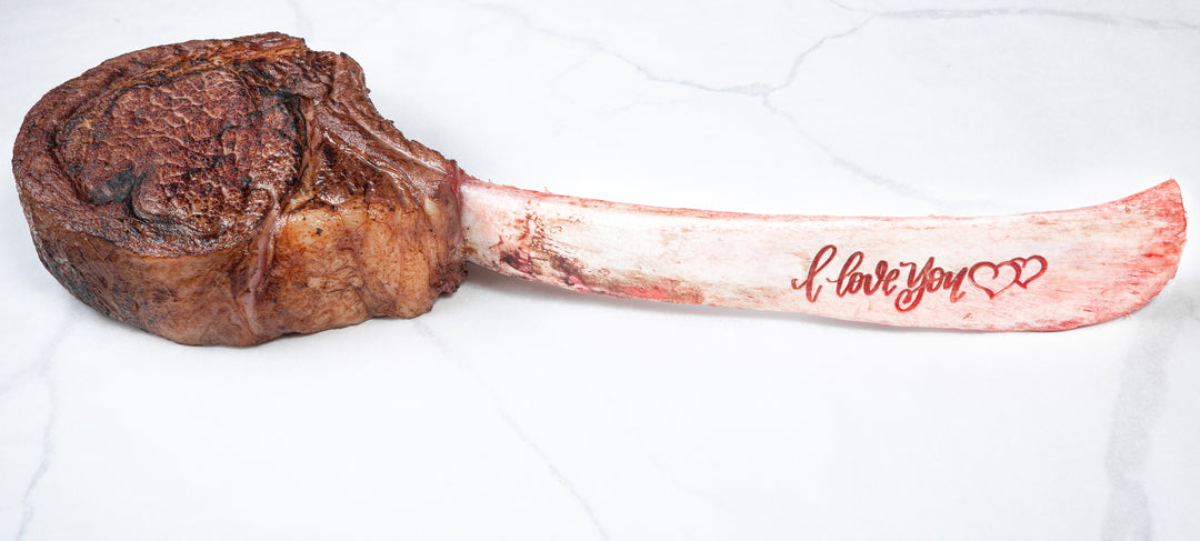 "I Love You" Engraved Dry-Aged USDA Prime Black Angus Beef Tomahawk Steak, Center Cut, 40oz - PAT LAFRIEDA HOME DELIVERY